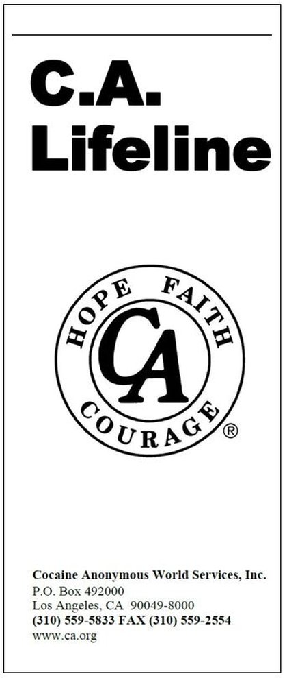 Cover of the C.A. pamphlet "C.A. Lifeline"