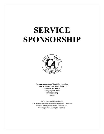 Cover of the C.A. pamphlet "Service Sponsorship"