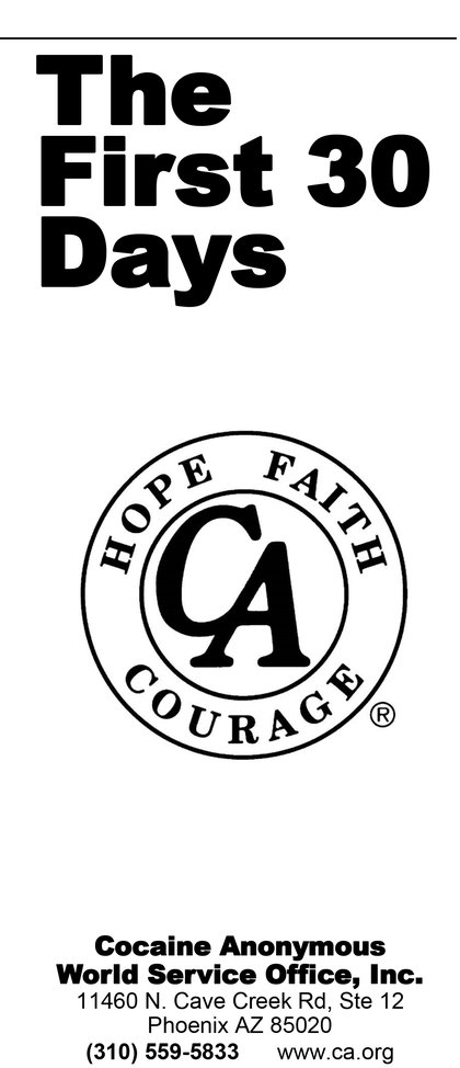 Cover of the C.A. pamphlet "The First 30 Days"